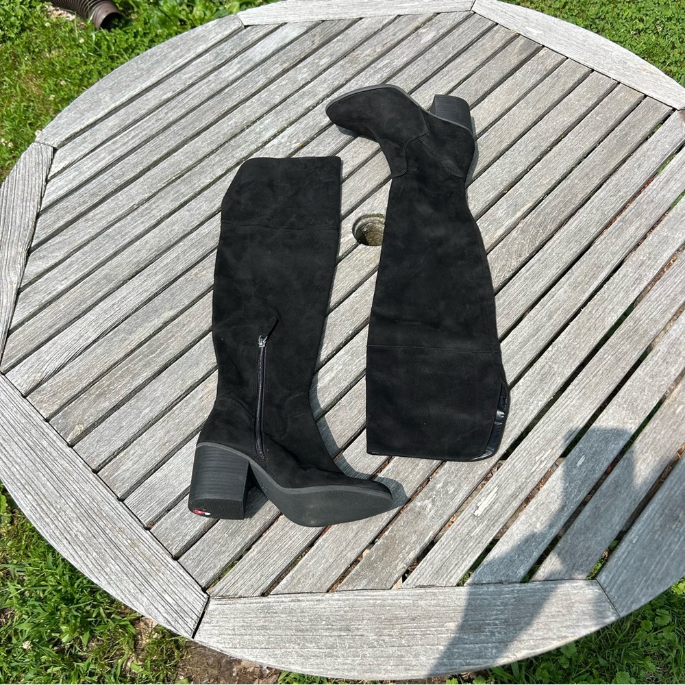 BP‎ Luke Over The Knee Tall Boots Black Faux Suede Women Size 6.5